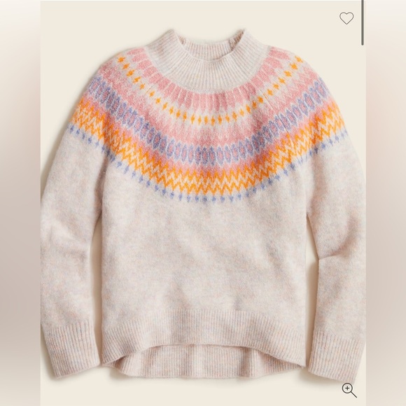 J. Crew Sweaters - J. Crew Fair Isle Yoke Wool Alpaca Supersoft Mockneck Sweater